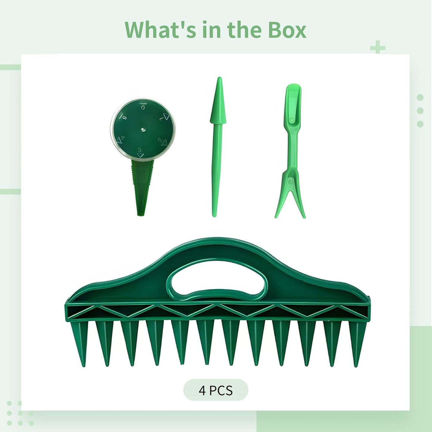 4 PCS Seed Spreader Set, Seed Planter Tools for Gardening, Sowing Seed Dispenser with Fork & Pointed Tools, Seed Spacer Gardening Essentials for Seed Sowing and Tilling