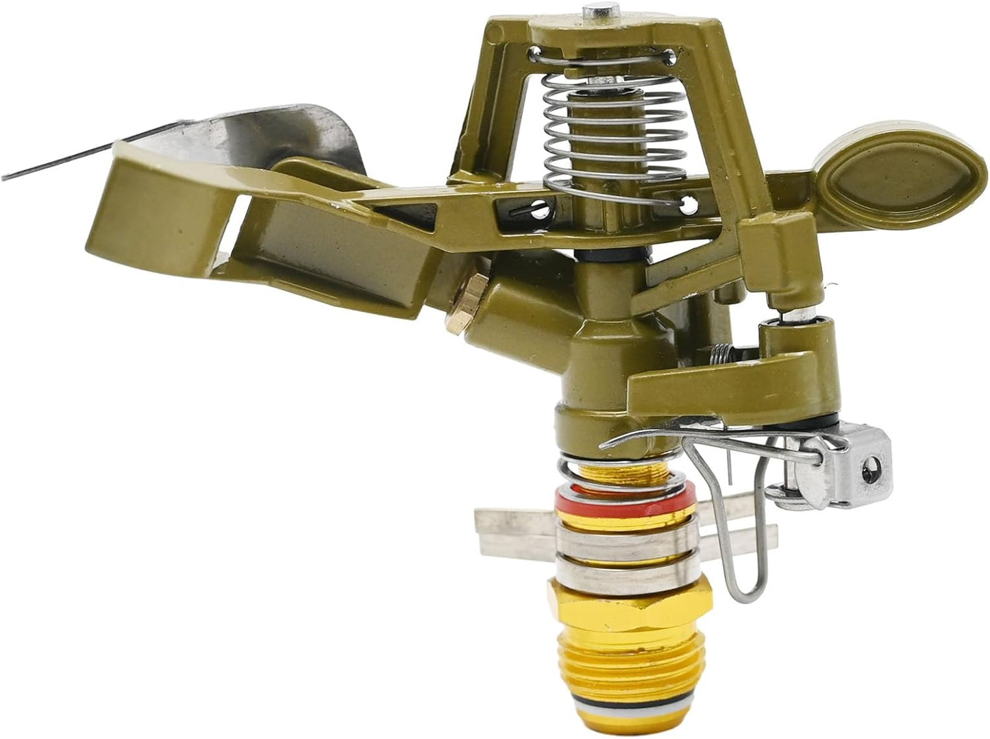 1/2 Inch Brass Impact Sprinkler with Nozzles Adjustable 0-360 Degree Coverage Pattern Heavy Duty Lawn Sprinkler Head for Yard Lawn Grass Patio Garden Irrigation (1Pcs)