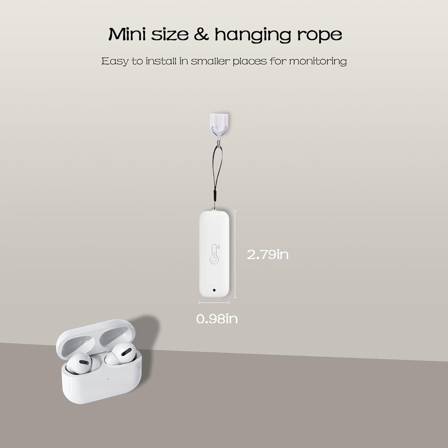 WiFi Hygrometer Thermometer Sensor, Wireless Smart Temperature Humidity Monitor with Remote App Notification Alert, for Home, Greenhouse White (2pack)