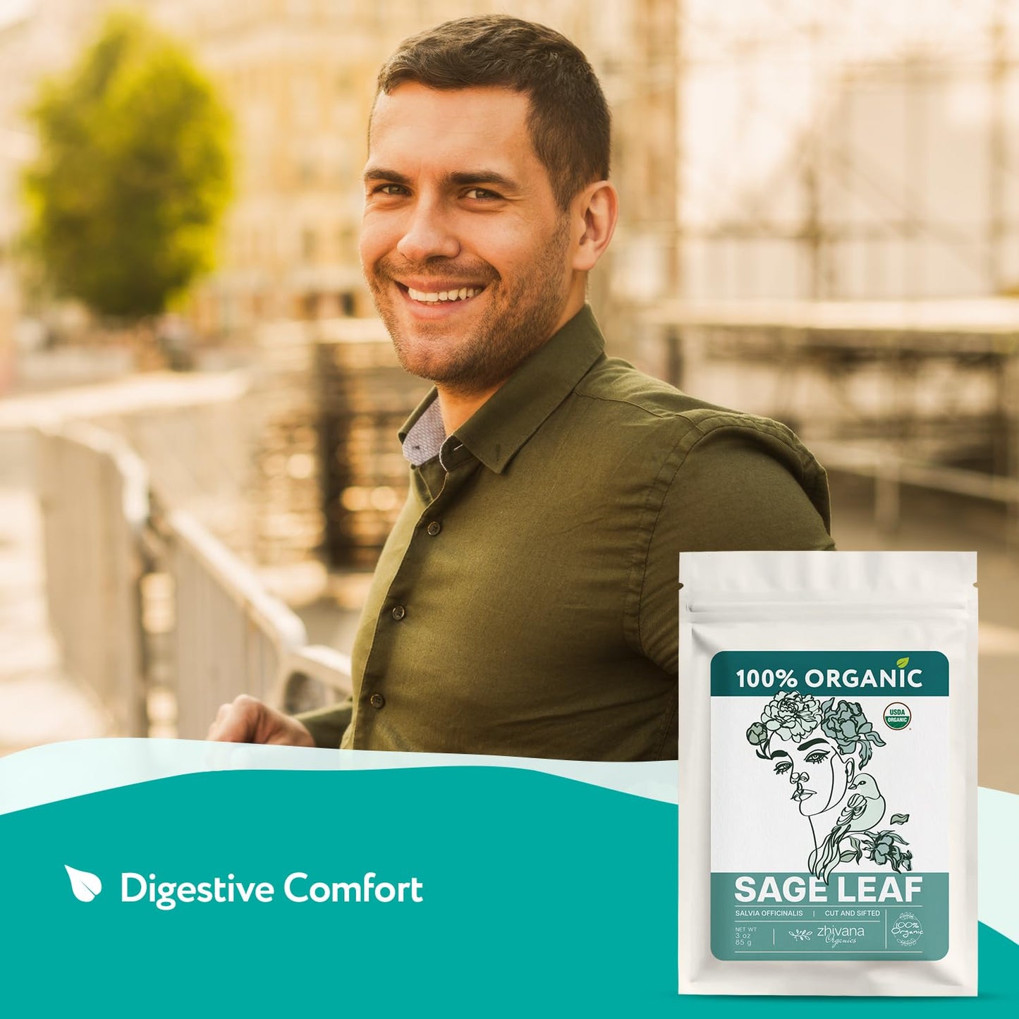 Organic Sage Leaf (4 oz.) (Salvia officinalis) ā Loose Dried Leaves ā Edible Grade for Tea, Seasoning & Herbal Uses