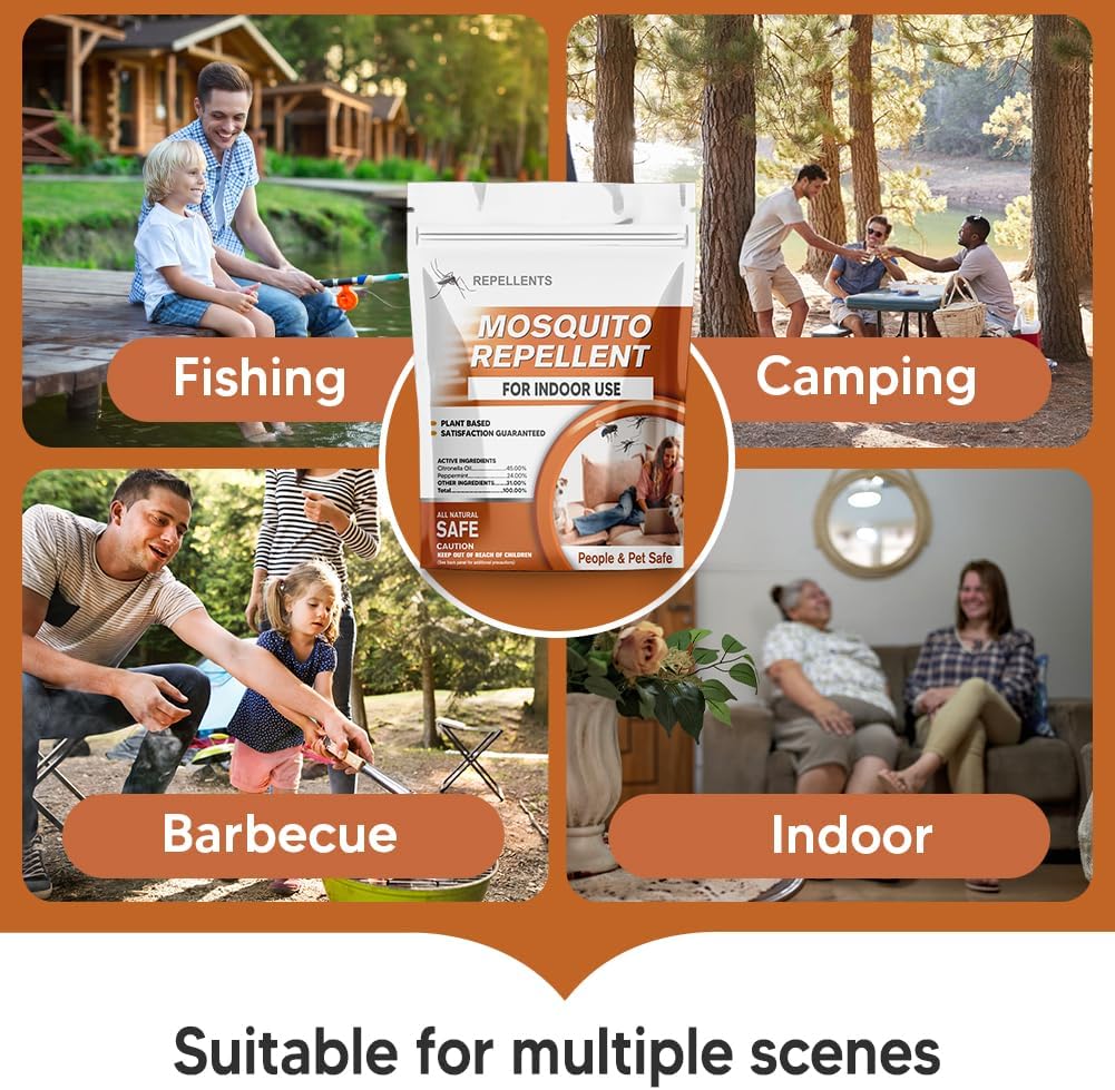 Mosquito Repellent Outdoor Patio, Mosquito Repellents Indoors, Natural Mosquito Repellent Balls, Mosquitoes Repellant for Yard/Camping, Mosquito Deterrent,120 ft² and 60-90 Days-8P