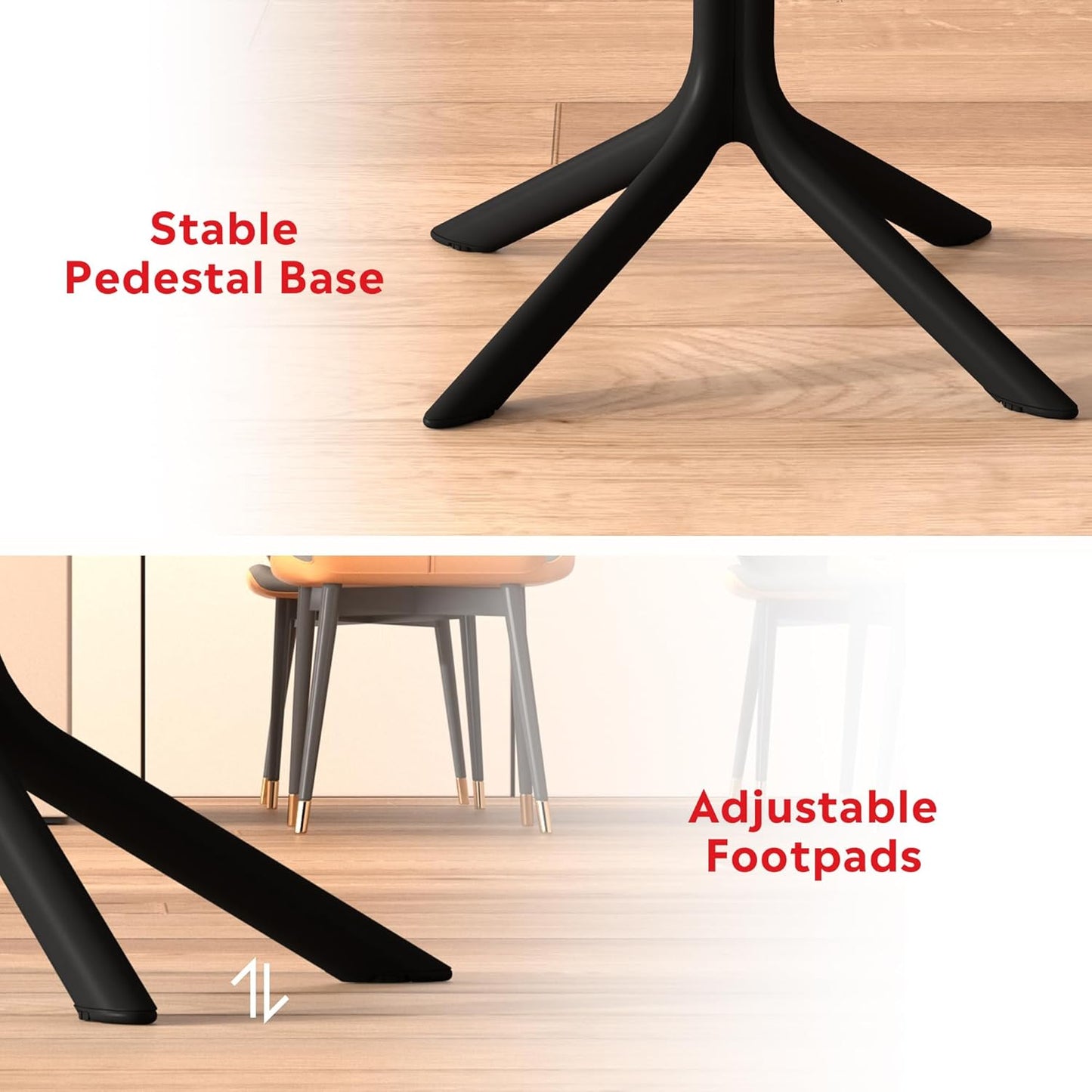 5-Piece Outdoor Dining Set, HDPE Patio Square Bistro Table and Stackable Chairs Sets for 4, Outdoor Furniture All Weather for Backyard Poolside, Black