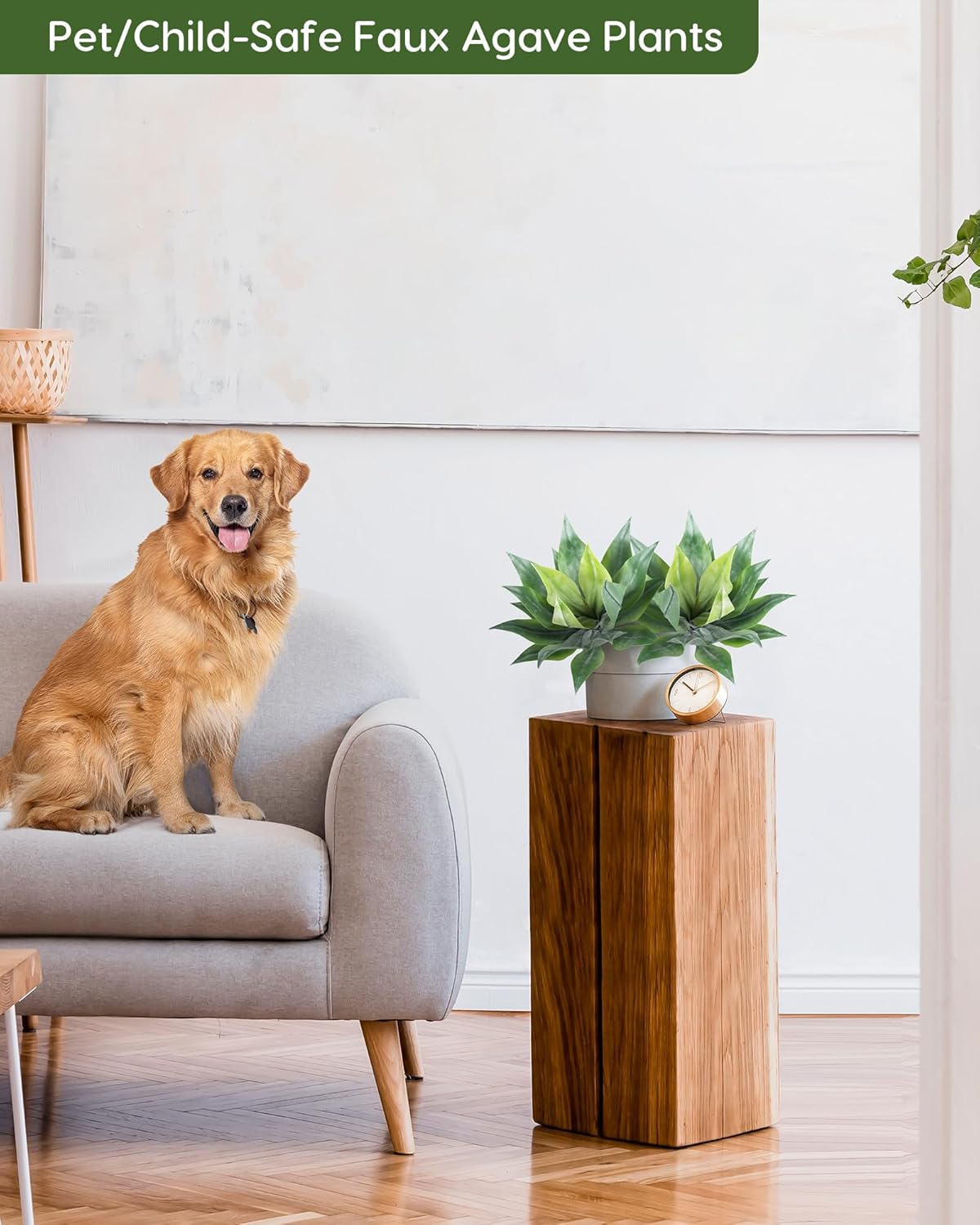 Velener Artificial Outdoor Agave Plants, Outdoor Faux Plants with Broad Leaves, Small Size UV Resistant Fake Agave Plants for Indoor and Outdoor Decor(14 Inch)-2 Pack