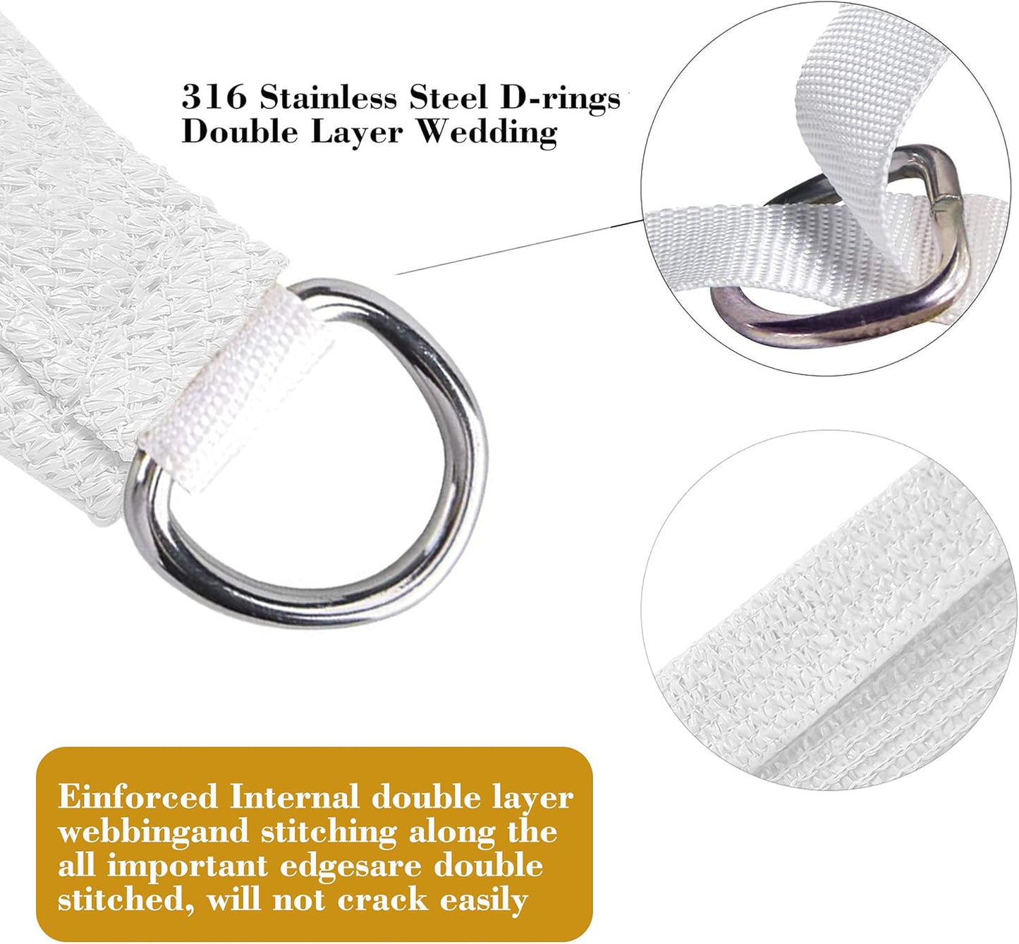 11' x 18' White Rectangle Sun Shade Sail SSP1212 Canopy Durable Fabric UV Block Awning,We Make Custom Orders