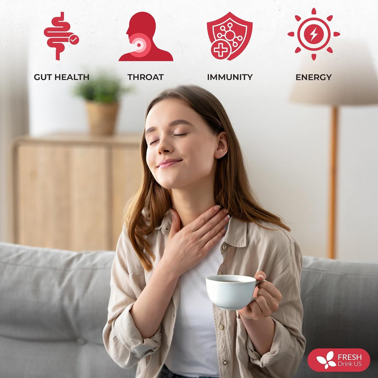 Premium Happy Throat Herbal Tea – 75 Bags Of Supper Tea Blend: Marshmallow Root, Slippery Elm & Ginger – Dry & Sore Throat Relief – Caffeine-Free, No Honey, No Citrus – No Sugar