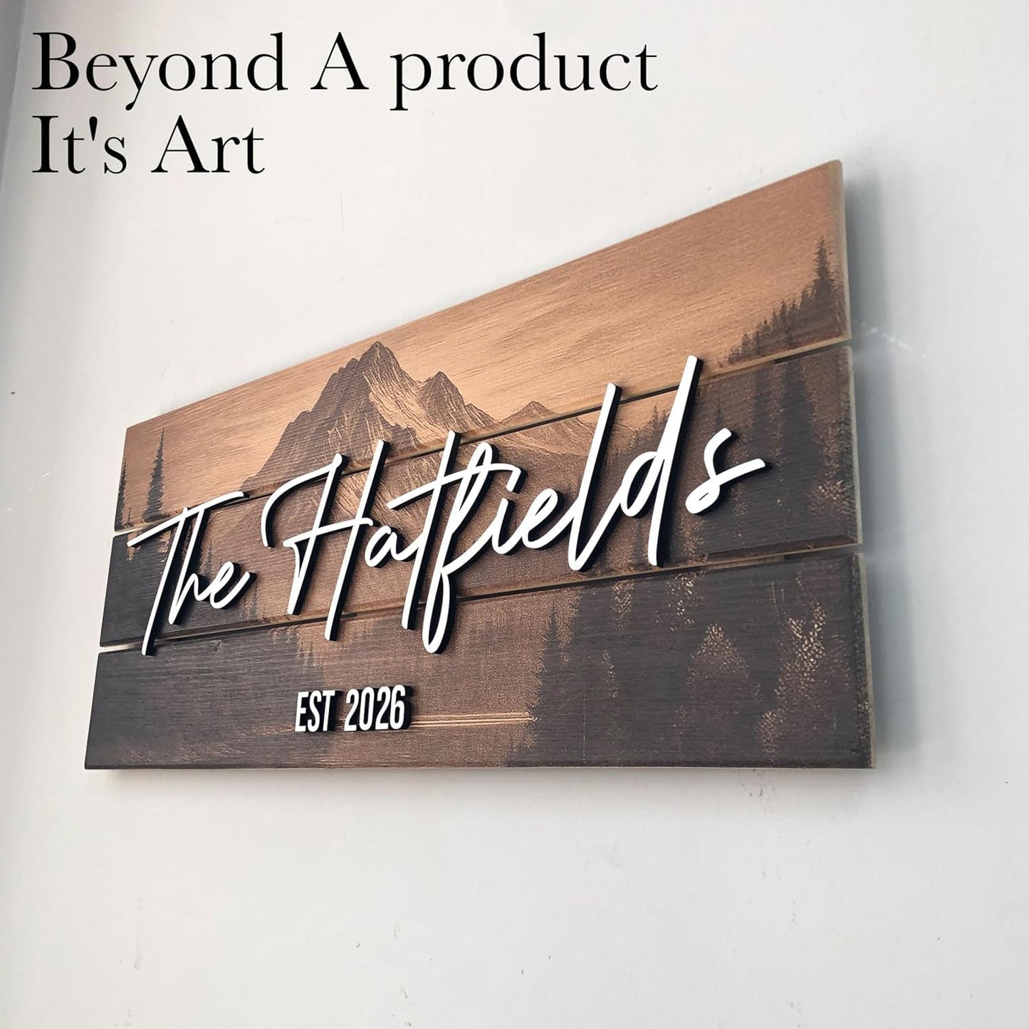 Personalized Custom Wood Name Sign for Home, Office, Nursery, Wedding, Babby Shower, Modern Rustic, Plywood, Small