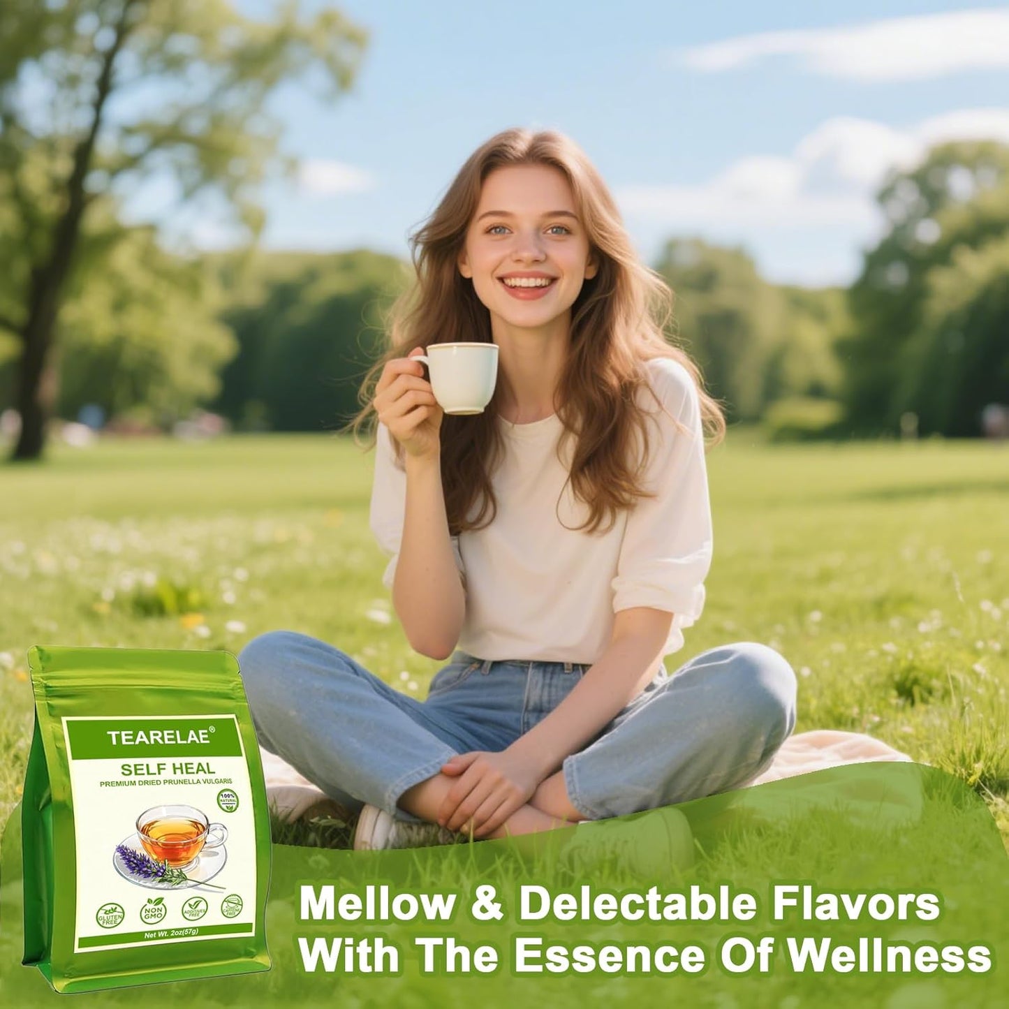 TEARELAE - Self Heal Herb - Natural Prunella Vulgaris, 2oz/56g - Whole Dried Xia Ku Cao - Sun-Dried, No Additives, Non-GMO, Caffeine-Free