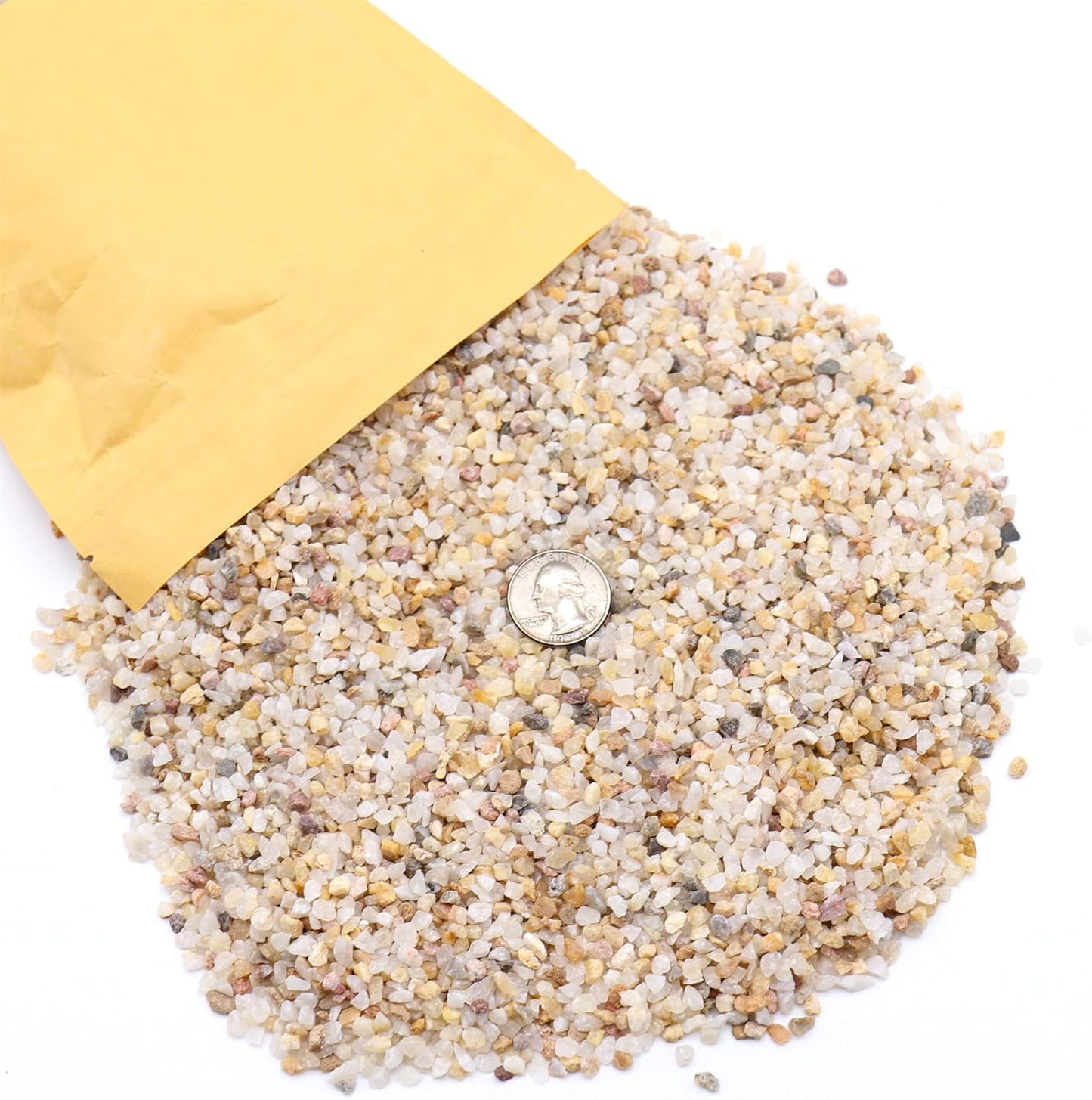 Coarse Sand. Golden Color. 1/8 Inch 2 lbs. for Potting Soil, Succulents, Pots, Plants, Gardening, Indoor, Crafting, Vase Fillers (X-Mini (0.125 Inch), COARSE Sand - Golden, 2)