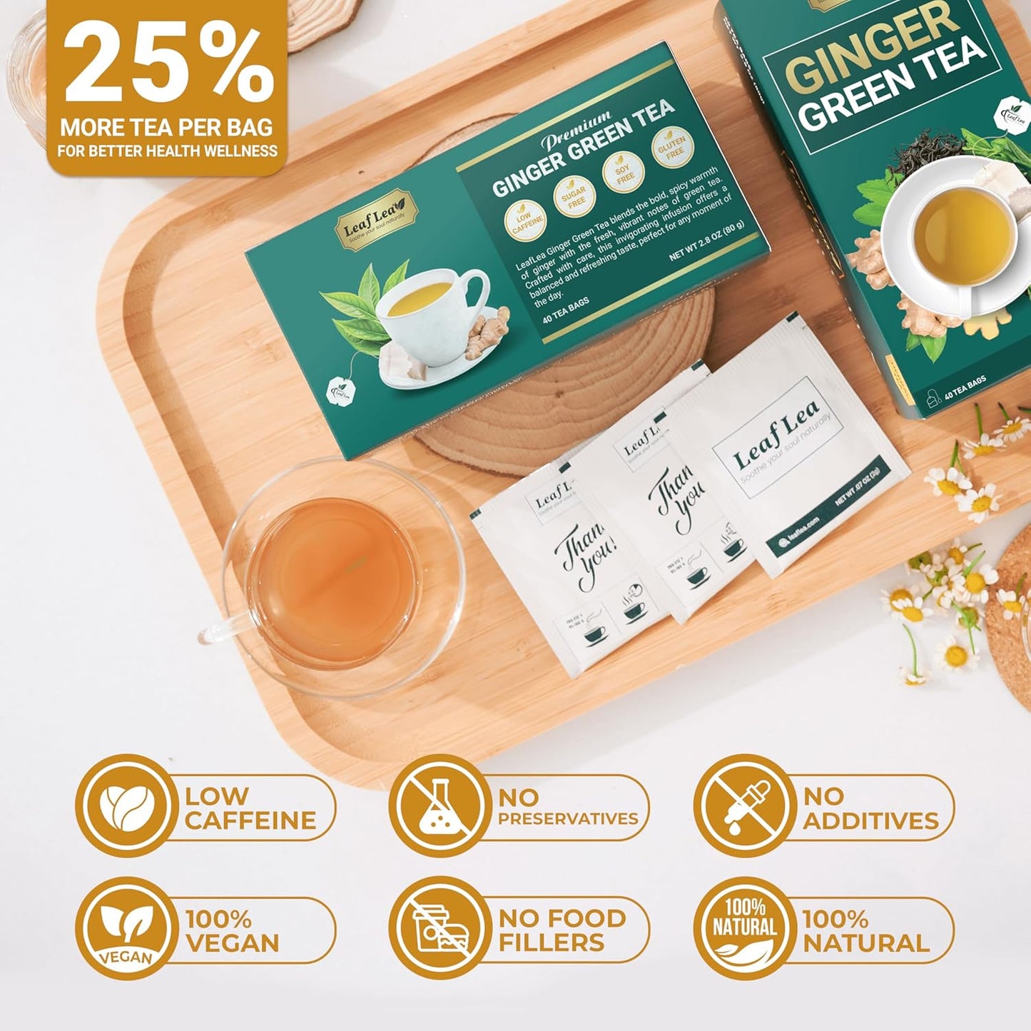 Premium Ginger Green Tea Bags Blend, Natural Green Tea with Ginger Tea Bags, Spicy and Warming Flavor Promotes Healthy Digestion, Ideal For Gift Box | 160 Tea Bags