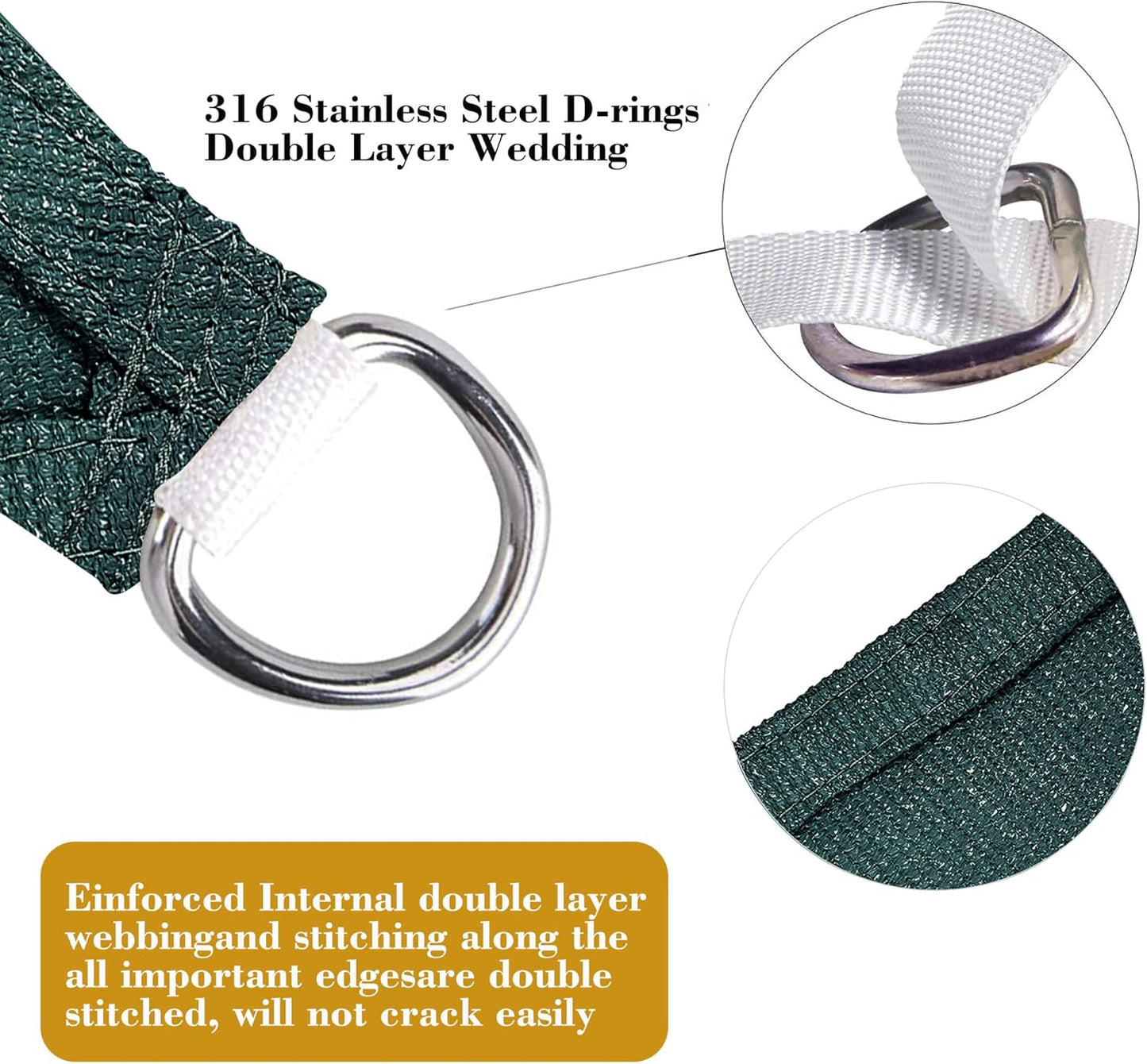 10' x 20' Green Rectangle Sun Shade Sail SSP1212 Canopy Durable Fabric UV Block Awning We Make Custom Orders