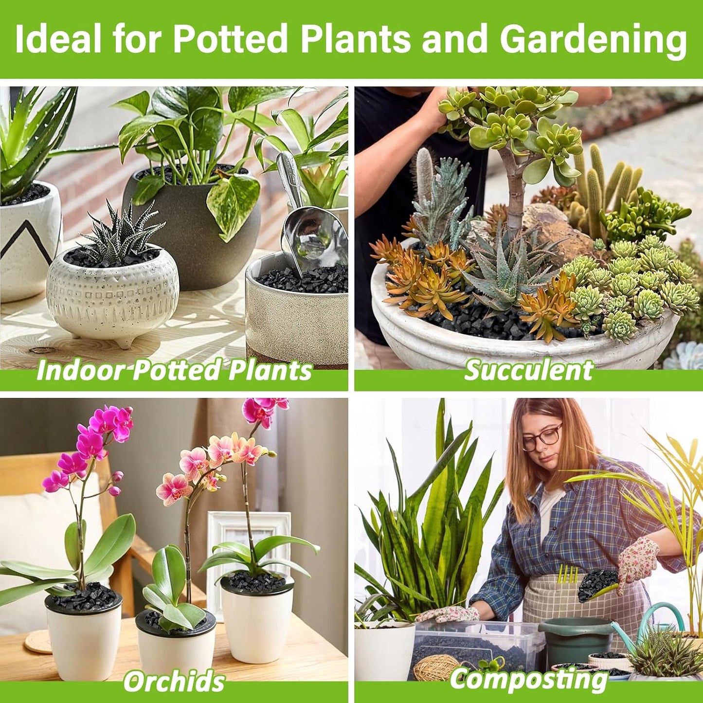 Legigo 8QT All Natural Horticultural Charcoal- Activated Hardwood Plant Charcoal for Soil Amendment, Conditioning Bonsai Soil, Succulent Soil, Terrarium Supplies, Indoor Plant Potting Soil