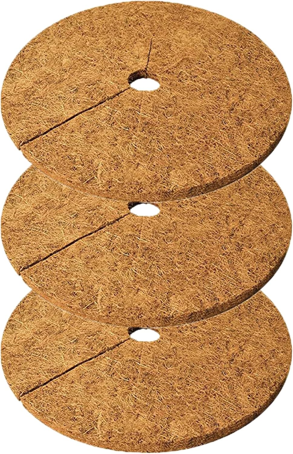 Deepthi 12-Inch Coco Coir Mulch Mats – Pack of 3 Natural Coconut Fiber Discs – Tree Ring Guards, Pot Covers, Sapling Root Protection, Weed Barrier, Moisture Retention for Garden & Potted Plants