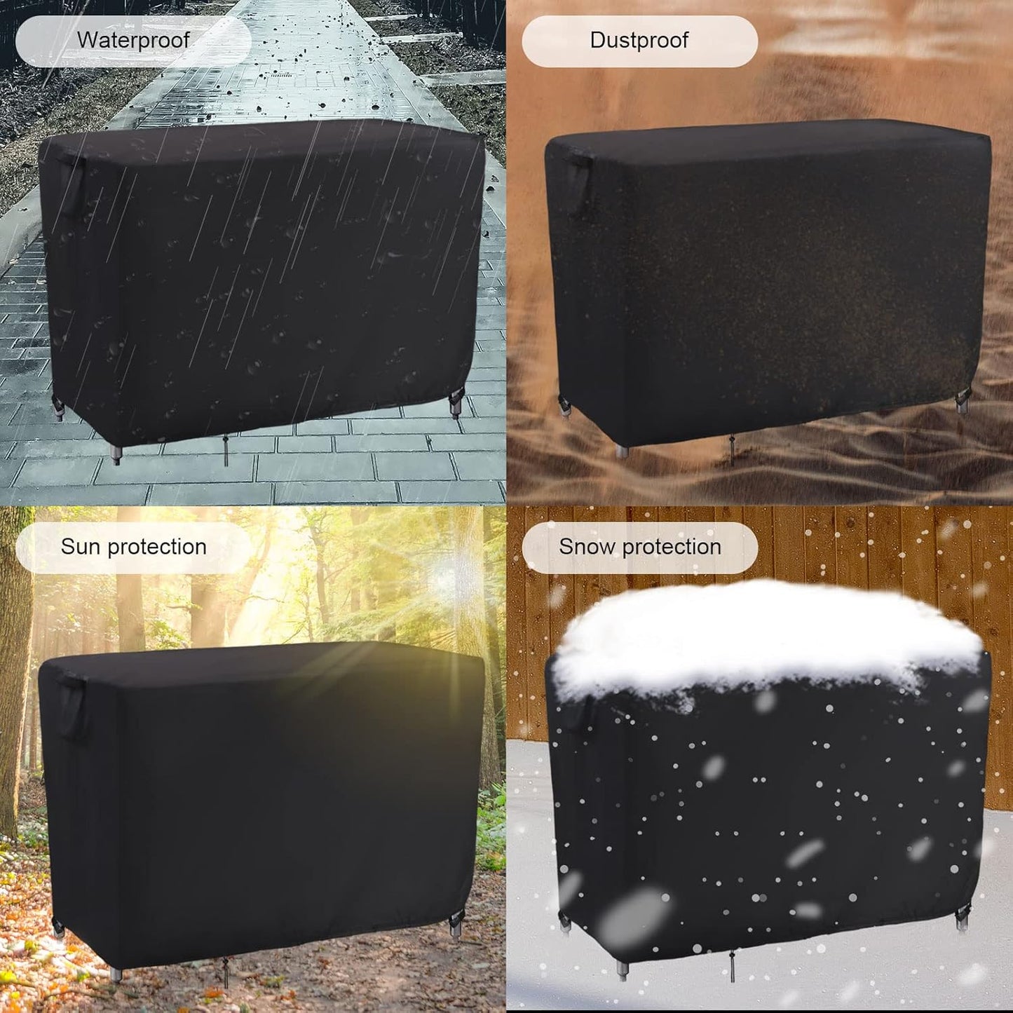 Kingling Outdoor Table Cover for Outdoor Bar Table, 55 Inch Waterproof Patio Bar Table Cover for Outdoor Prep Tables - 55''L x 19''W x 36''H