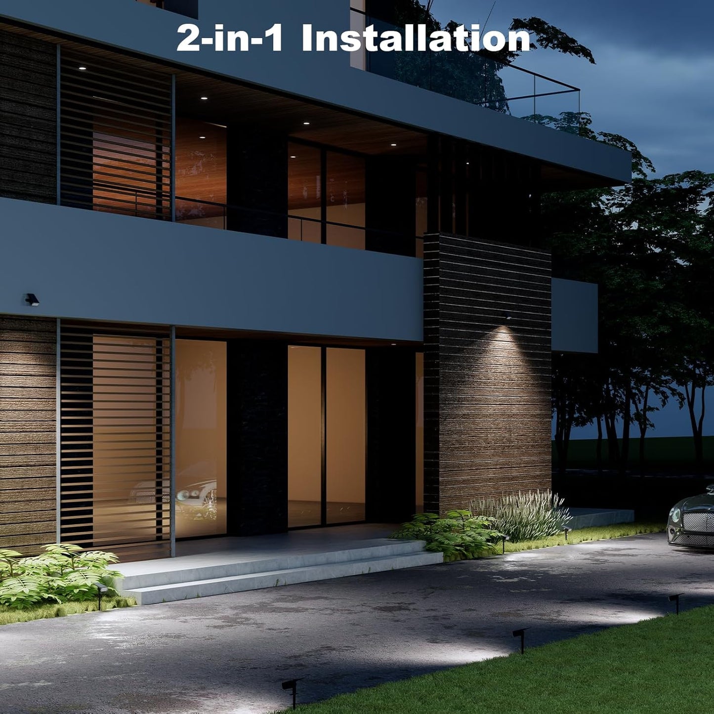 Solar Spot Lights Outdoor Waterproof IP65, 3 Lighting Modes Solar Outdoor Lights for Garden Yard Outside Landscape, 1 Pack