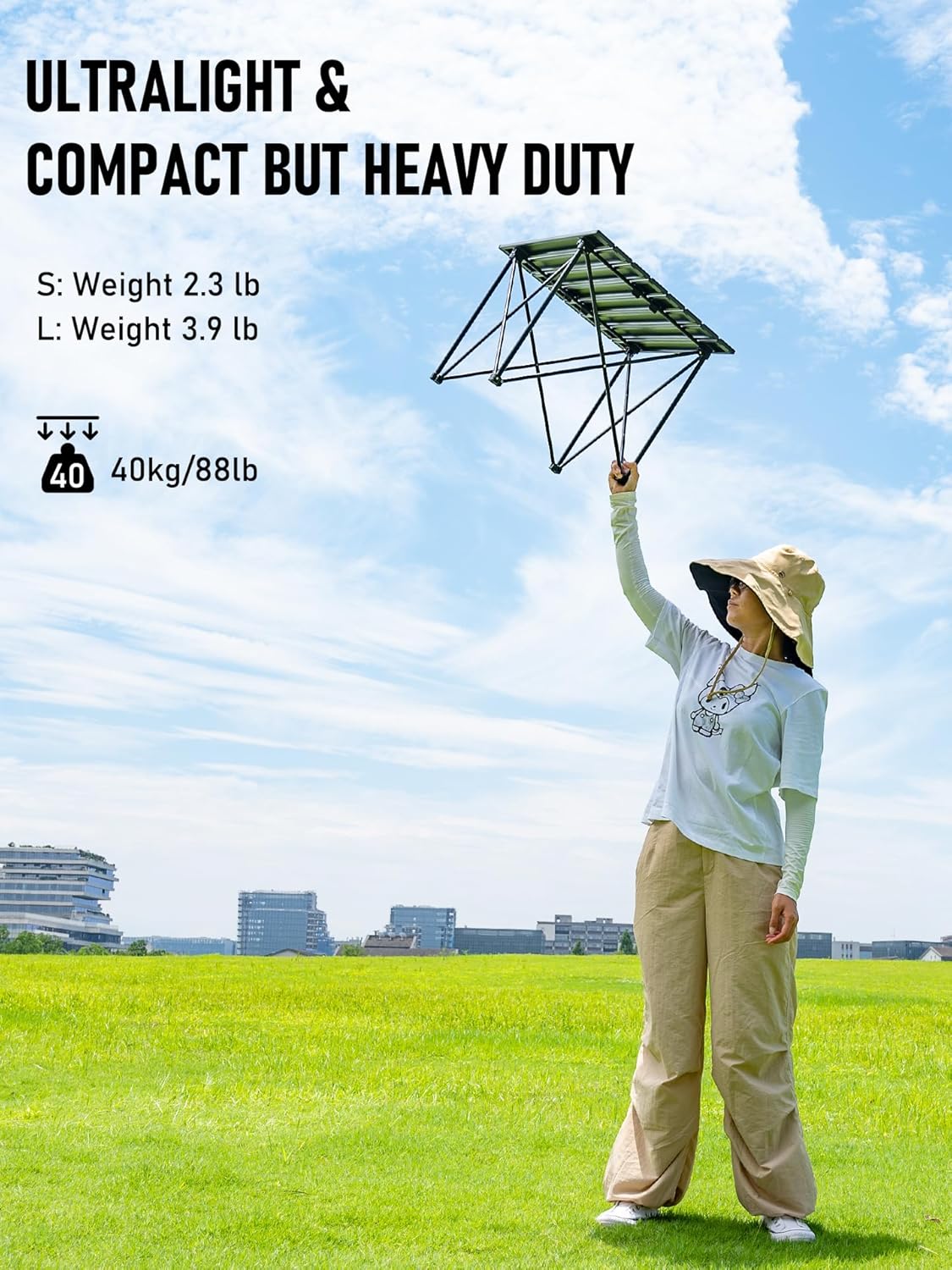 WildCall Ultralight Camping Table, Compact Aluminum Folding Beach Table with Carry Bag for Outdoor, Picnic BBQs, and Cooking