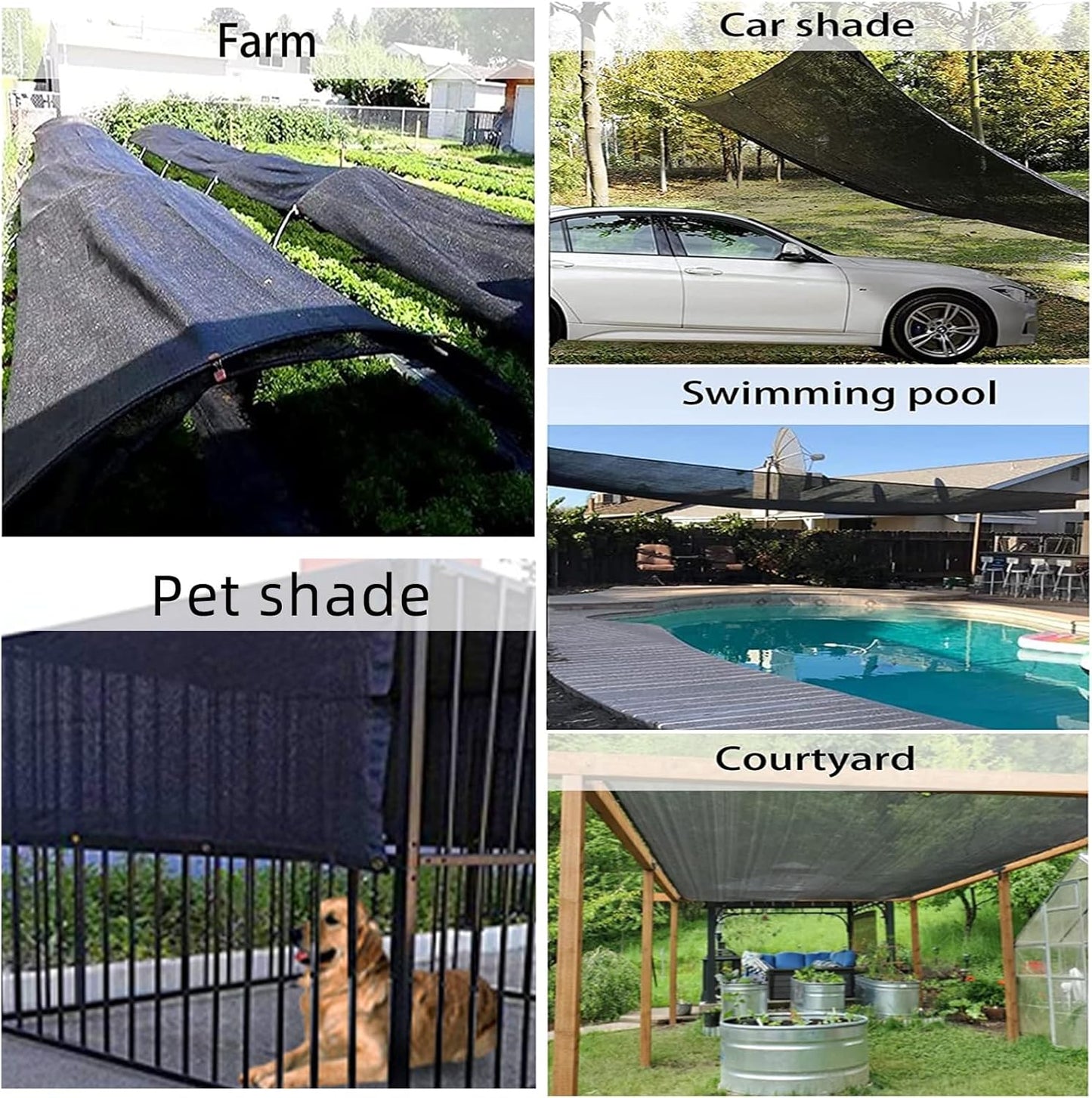LOVE STORY 6x12FT 70% Black Shade Cloth Sun Shade Net with Grommets Sunblock Net Mesh Tarp for Garden,Plants Cover,Greenhouse and Patio