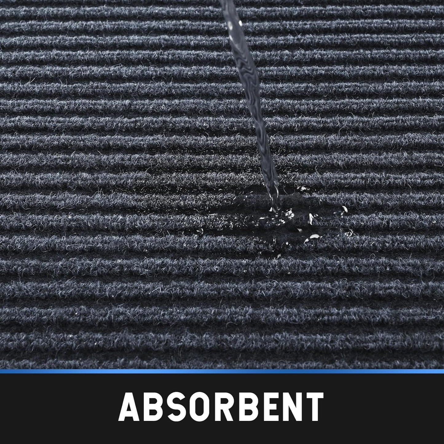 fani 2 PCS Heavy Duty Large Outdoor Indoor Entrance Doormat Grey Waterproof Low Profile Entrance Rug Front Door Mat Patio Anti-Skid Rubber Back, 35x60 inch (Grey)