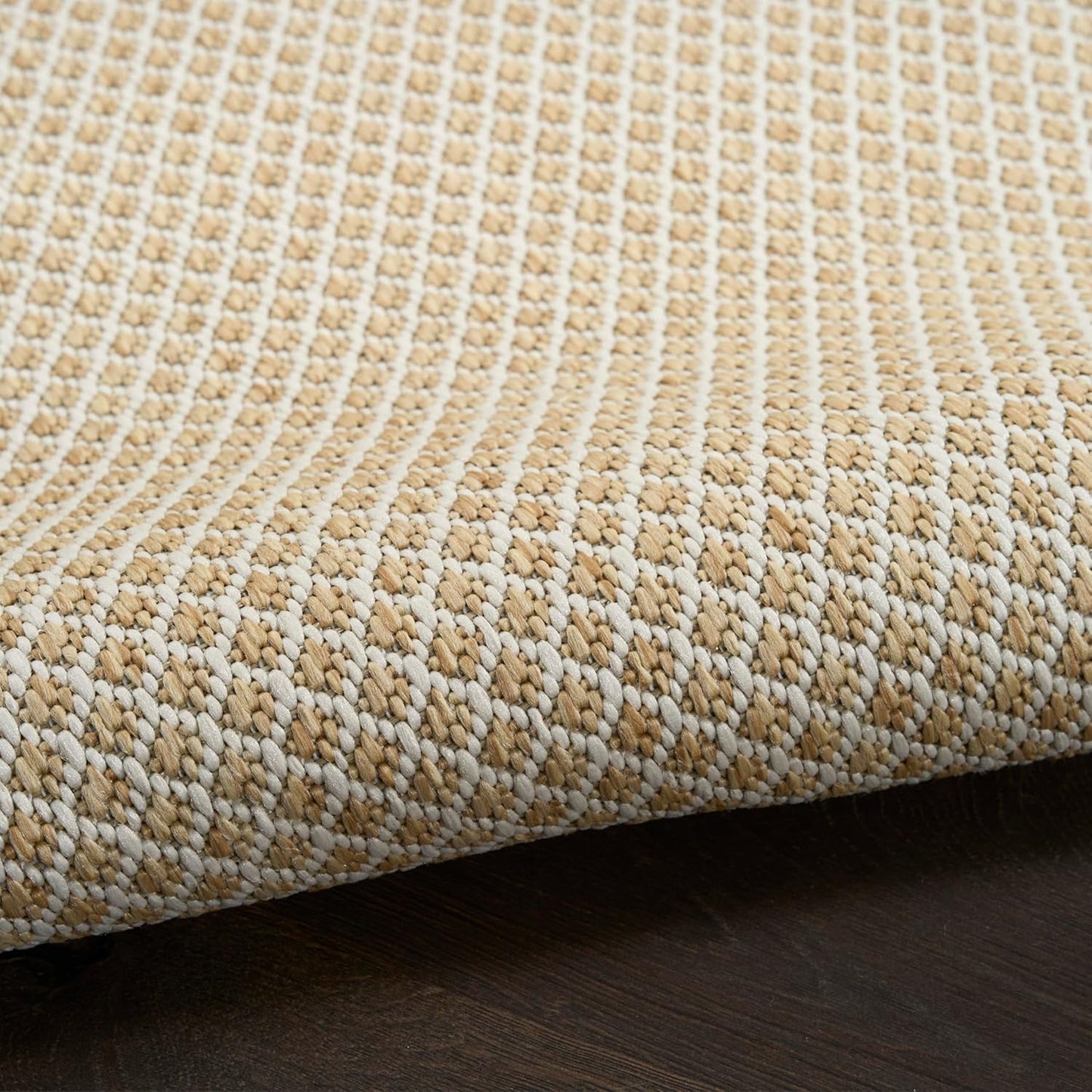 Nourison Home Courtyard Natural 2' x 3' Area Rug - Easy Clean, Non Shedding, Bed Room, Living Room, Dining Room, Kitchen (2' x 3')