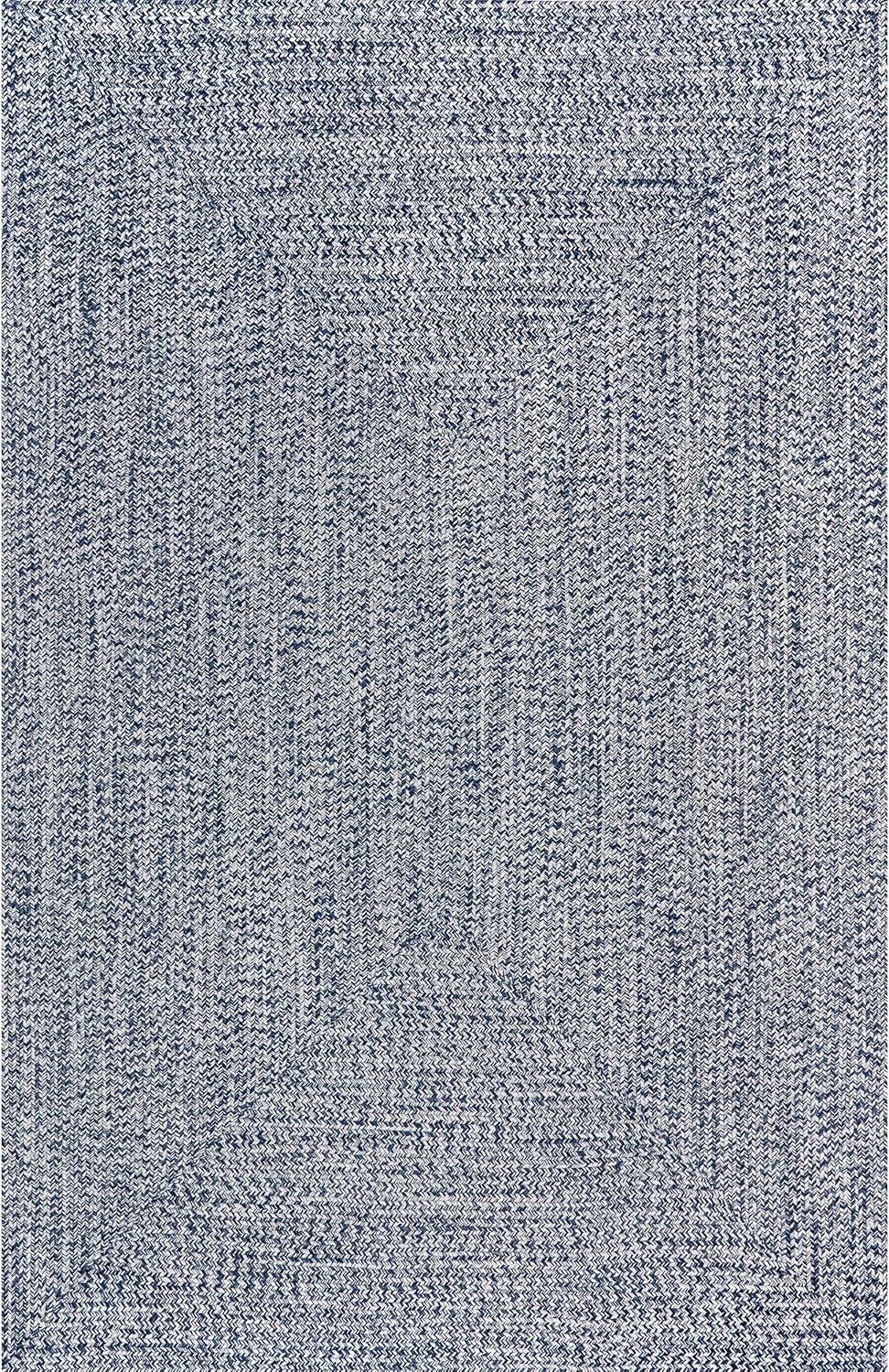 nuLOOM 2' x 3' Solid Hand Braided Indoor/Outdoor Area Rug, Pet-Friendly, High Traffic, Weather Resistant, for Patio, Balcony, Bedroom, Living Room, Dining Room, Wynn Navy