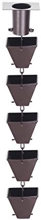 Nutshell Stores Medium Square Cups Rain Chain - Bronze - 17 Feet
