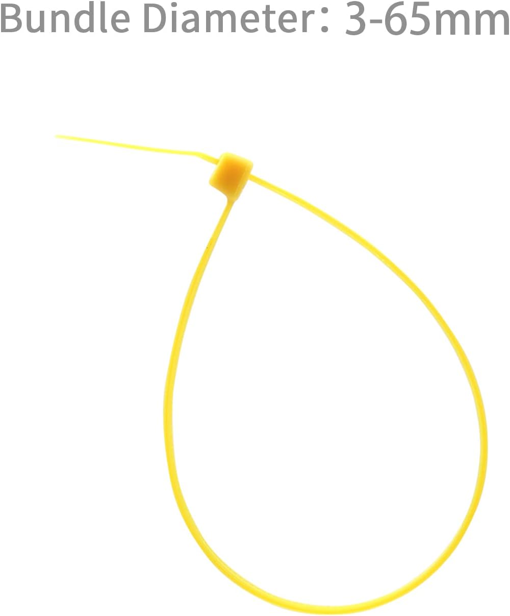 XINGO 100PCS Cable Zip Ties Heavy Duty, Premium Nylon Plastic Wire Ties with 50 Pounds Tensile Strength, Self-Locking Black Nylon Zip Ties for Indoor and Outdoor (10 inch, Yellow)