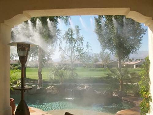 40’ High-Pressure Mist Cooling System Kit with Premium Edition Remote Pump W/App Control for Outdoor Usage – (0.25 GPM, 20 Nozzles) (Stainless Steel - 1/4" (40 ft in Total)