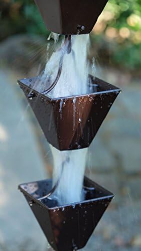 Nutshell Stores Medium Square Cups Rain Chain - Bronze - 17 Feet