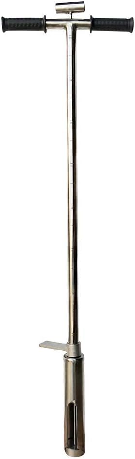 INTBUYING 40’’ Soil Sampler Probe Soil Test Probe with 8’’Sample Ejector and Foot Pedal &Rubber Handle Stainless Steel 2in Dia for Soil Sampling Lawn Garden Farm