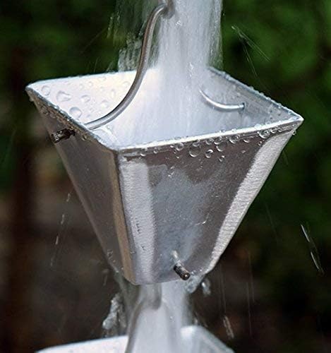 Nutshell Stores Medium Square Cups Rain Chain - Aluminum - 20 Feet