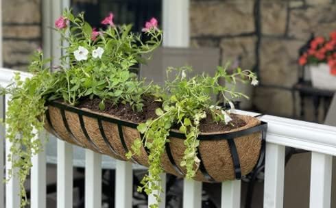 36 inch Replaceable Coco Liner for Railing Basket Horse Trough Coco Liner for Window Box, Coco Liner for Fence Flower Baskets 100% Natural Coir Liners for Basket (36 in / 4Pcs)