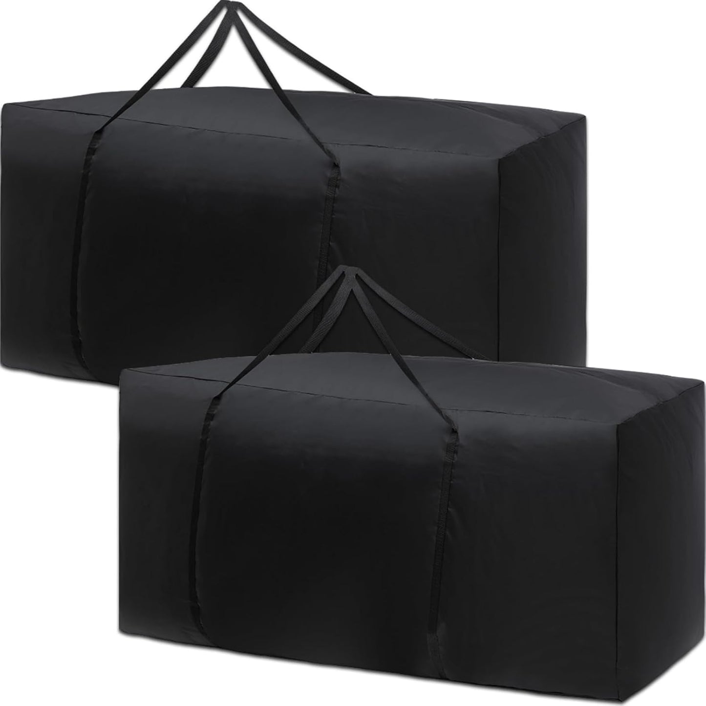 Silkfly 2 Pcs Patio Cushion Storage Bags 68" L x 30" W x 20" H Outdoor Cushion Storage Bag with Handles Waterproof Extra Large 420D Oxford Fabric Heavy Duty Zippered Furniture Pillow Protective, Black