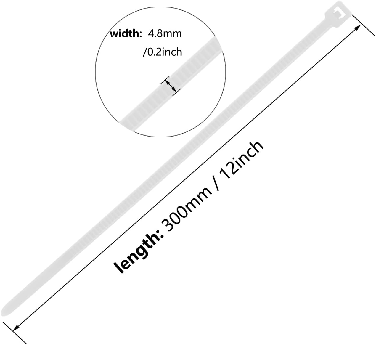 12 Inch Zip Ties Orange 1000 PCS, 50 Lbs- Heavy Duty Tensile Strength, Nylon PA66 UV Resistant Cable Ties for Indoor and Outdoor Use - Ideal for object bundling and fastening