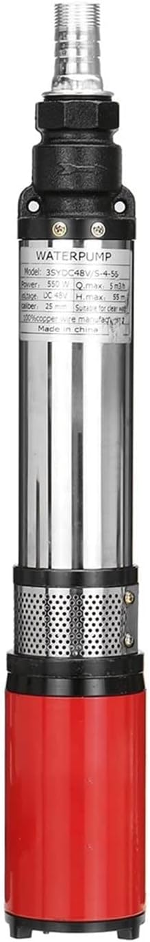 12 V DC Submersible Pump 250 W Submersible Pump for Deep Well 25 m 4000 L/H Deep Well Pump 3 Inch Submersible Water Pump Made of Stainless Steel 1 in Output Used for Irrigation in the