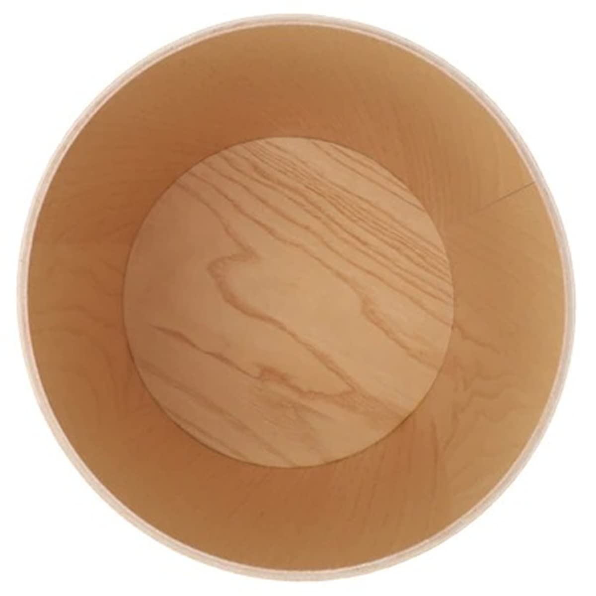 Natural Wood Trash Can, Round Stackable Wastebasket, Garbage Recycling Bin for Bathrooms, Powder Rooms, Kitchens, Home Offices (Light Wood)