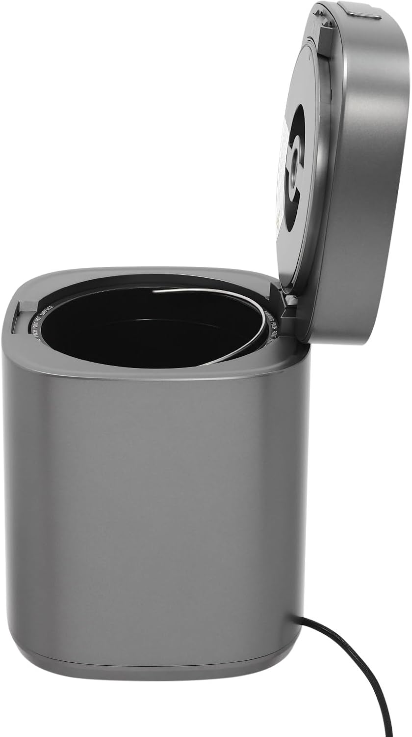 Electric Food Composter 2.5L / 0.66 Gal Indoor/Outdoor Odorless Quiet Smart Compost Bin Kitchen Countertop Composting Machine Quick/Standard/Ferment Working Modes(Black)