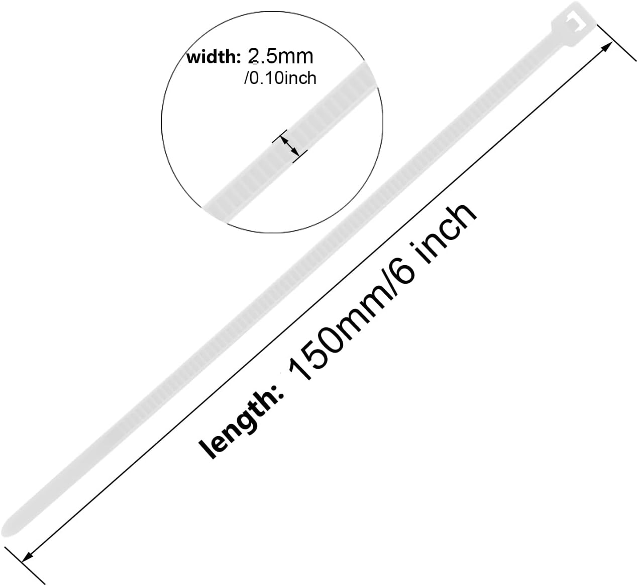6 Inch Yellow Zip Tie 1000 PCS, 18 Lbs - Small to Medium Zip Tie, Nylon PA66 UV Resistant Cable Tie for Indoor and Outdoor Use - Ideal for bundling and securing objects