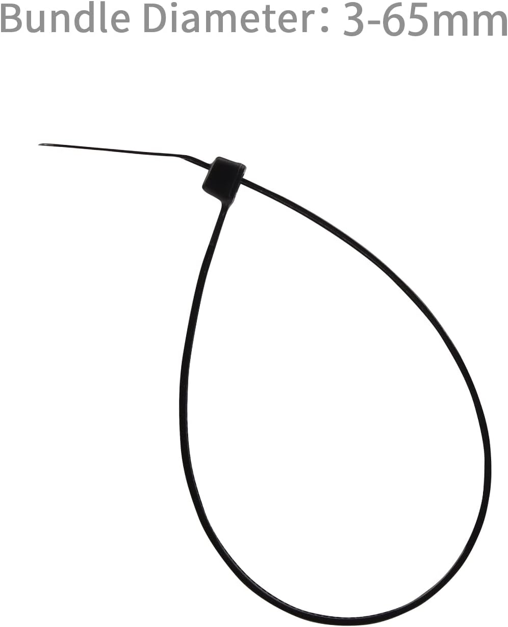 XINGO 100PCS Cable Zip Ties Heavy Duty, Premium Nylon Plastic Wire Ties with 50 Pounds Tensile Strength, Self-Locking Black Nylon Zip Ties for Indoor and Outdoor (10 inch, Black)