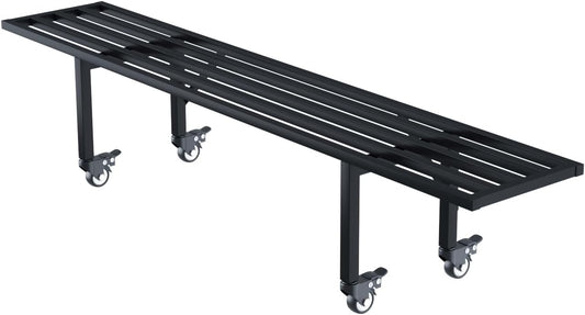 Zhongma One Tier Metal Plant Stand with Wheels,(45.67 L x 8.66 W x 10.3 H) Heavy Duty Plant Holder for Home, Window,Garden, Plant Lovers, Display Stand