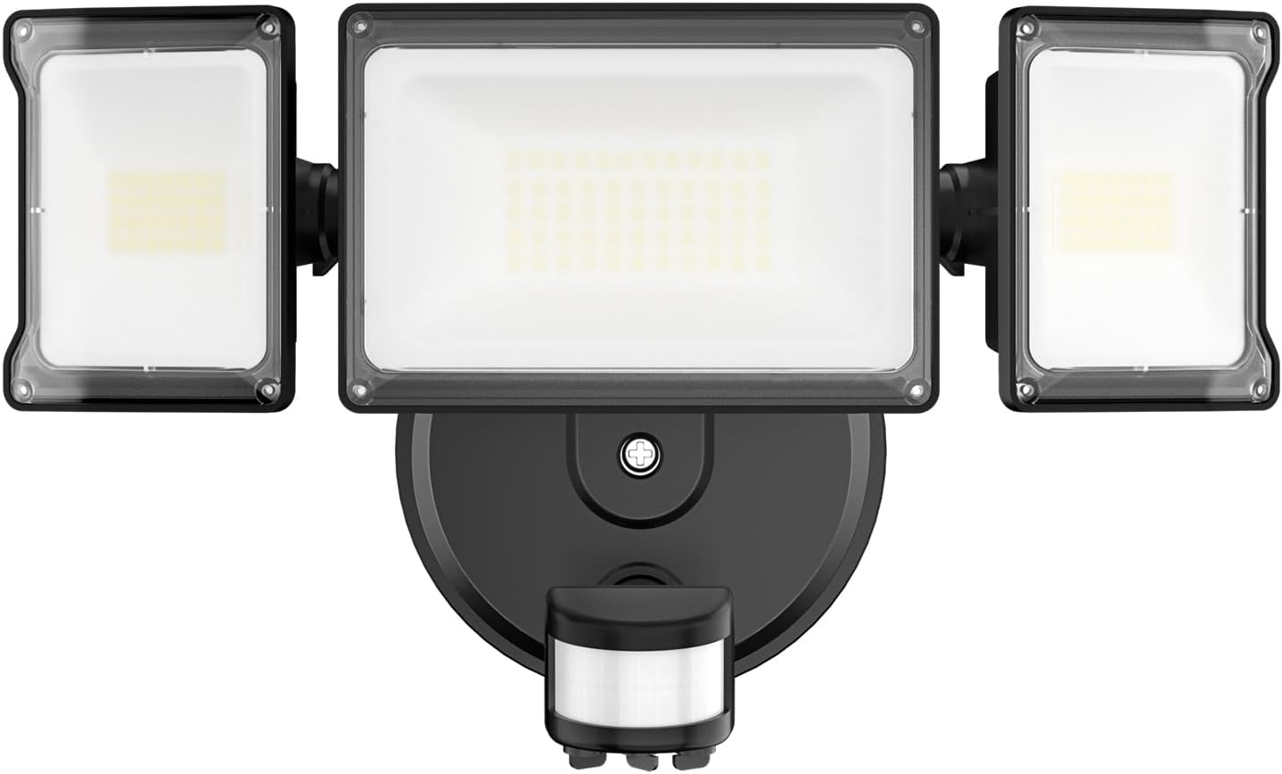 Onforu 65W Motion Sensor Outdoor Lights, 6000lm 6500K Daylight Flood Light Outdoor Motion Sensor, IP65 Waterproof Motion Detected Lights for Outside, Hardwired LED Security Light for Garage Yard