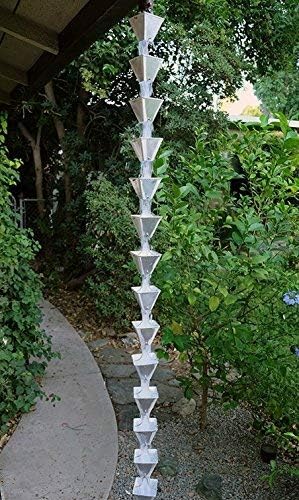 Nutshell Stores Medium Square Cups Rain Chain - Aluminum - 11 Feet