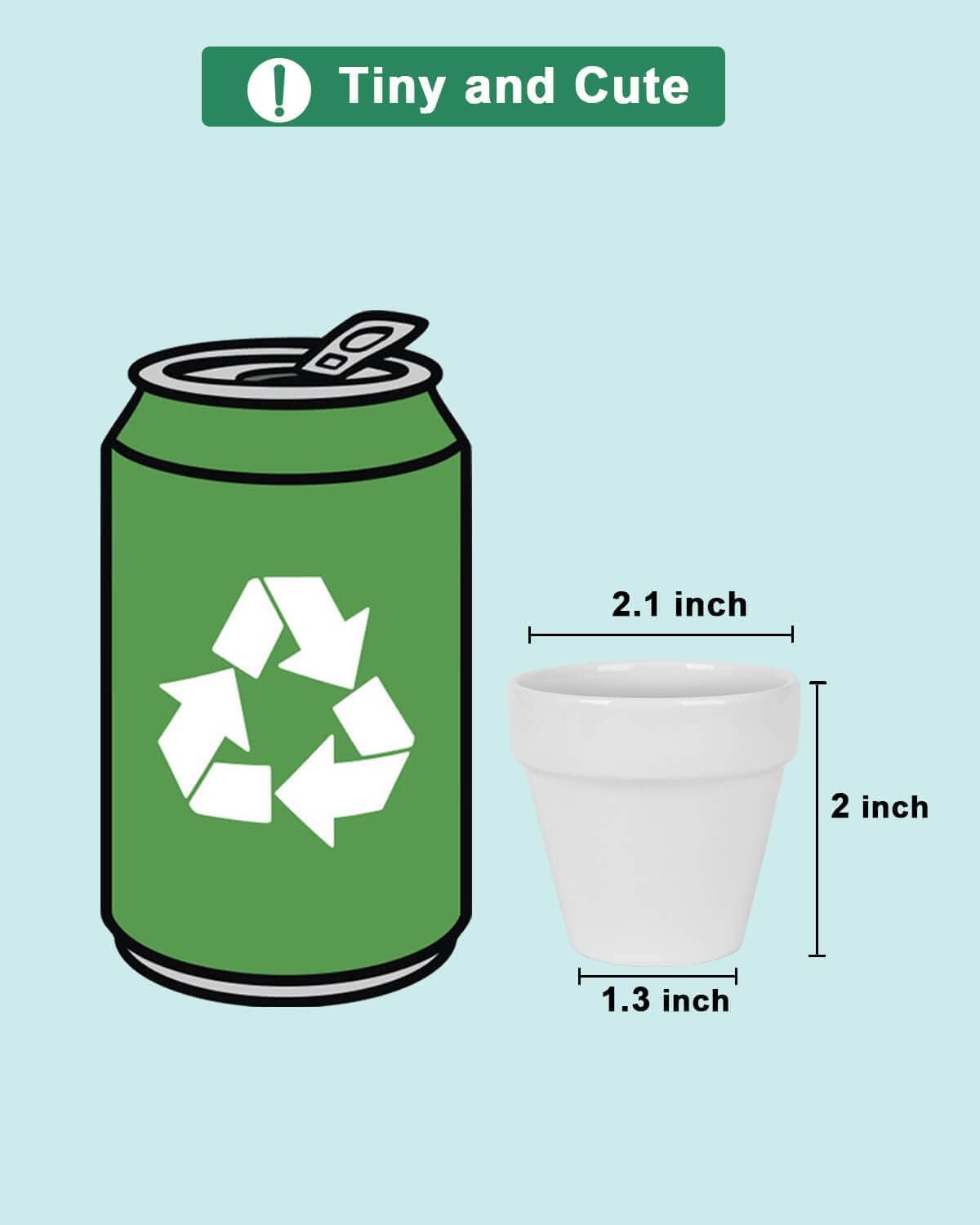 vensovo 48 Pcs 2" Tiny Ceramic Plant Pots with Drainage Hole - White Small Mini Ceramic Pottery Planter Ideal for Indoor/Outdoor Plants, Crafts, Wedding Favors