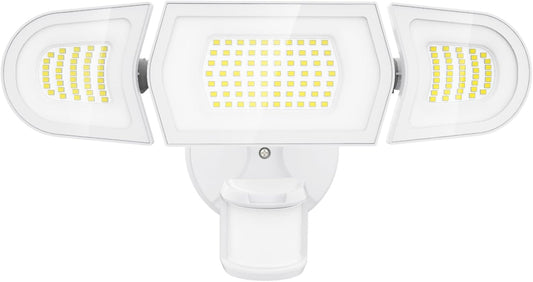 Olafus 100W LED Security Light Motion Sensor Outdoor Light, Motion Flood Light Dusk to Dawn, 9000LM Super Bright 6500K Exterior Motion Detector Floodlight for Garage Yard Porch Eave IP65, White