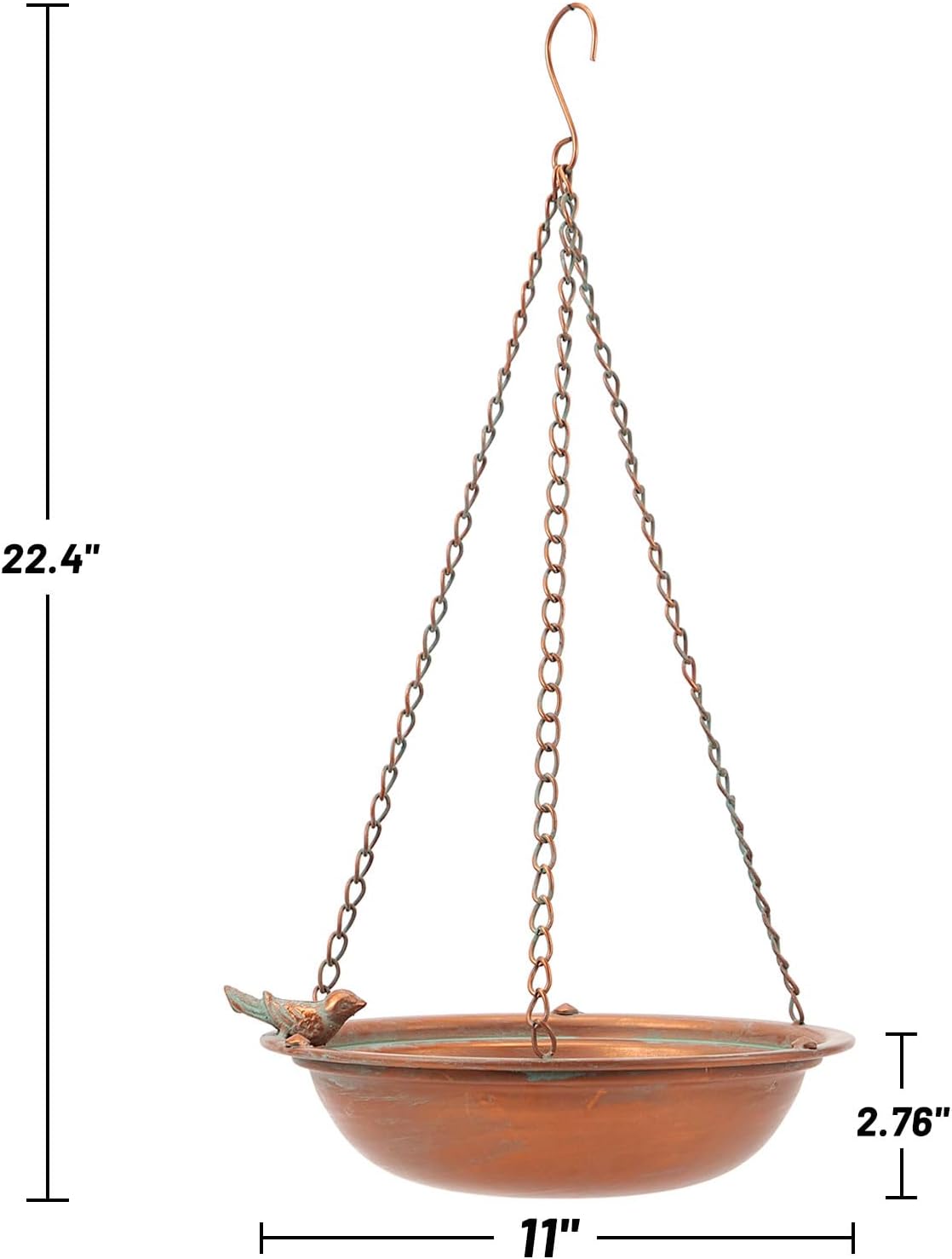Metal Hanging Bird Baths for Outdoors,Outdoor Bird Feeder,Backyard, Patio Garden Yard Decoration (Champagne)