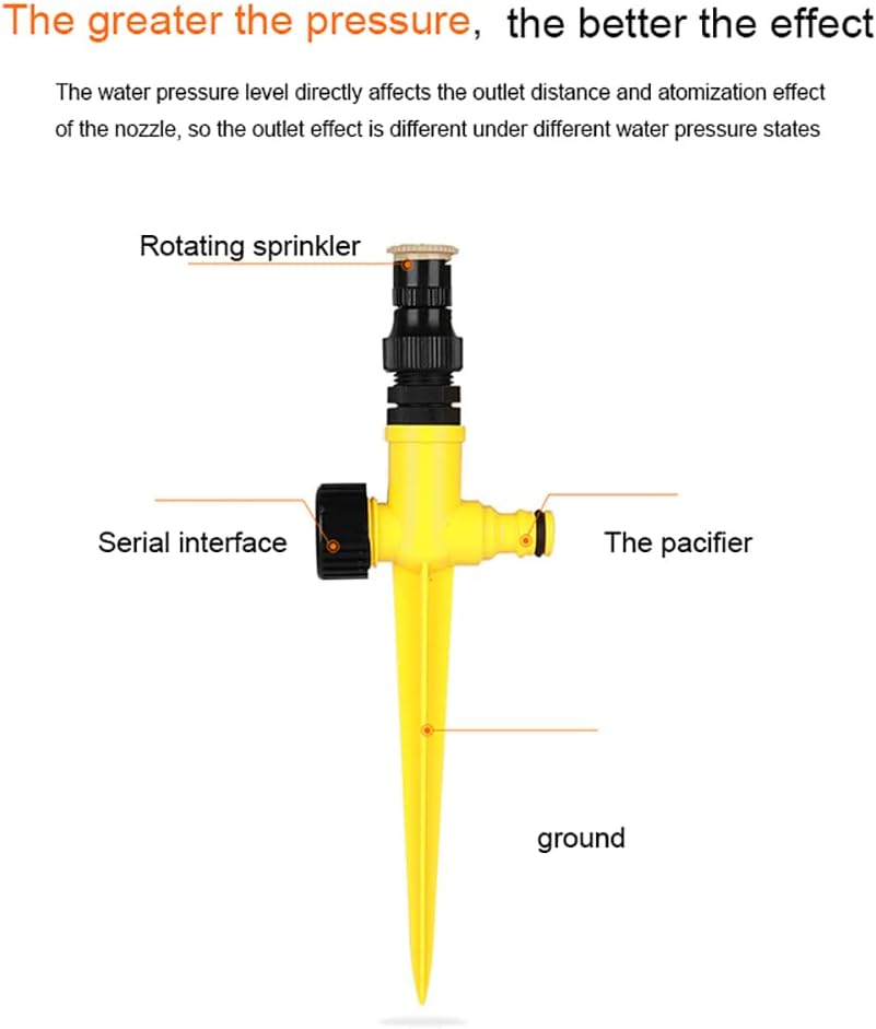 360° Rotation Auto Irrigation System Garden Lawn Sprinkler Patio, Garden Sprinkler Lawn Sprinkler, 90°/180°/360°, Adjustable at Will for Outdoor Grass Garden Yard Lawns (3 PCS)
