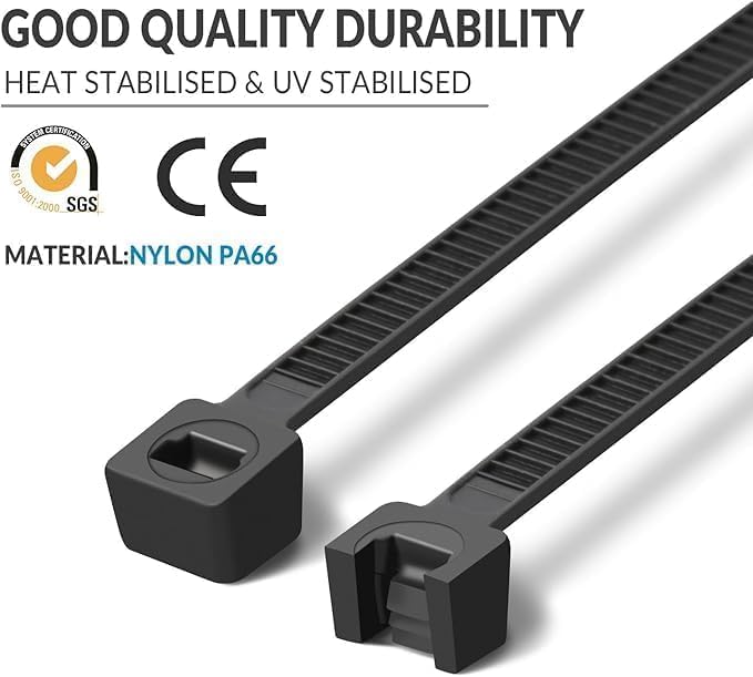 XINGO 8 Inch Green Zip Ties Heavy Duty 100 Pack, 120 LBS Tensile Strength, Premium Nylon Cable Wire Ties, Self-locking Plastic Ties for Indoor and Outdoor Use