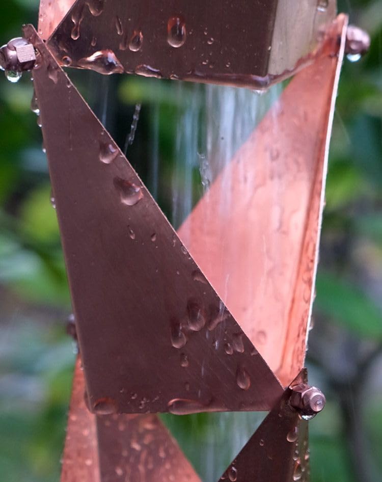 Nutshell Stores Origami Rain Chain - Copper - 17 Feet