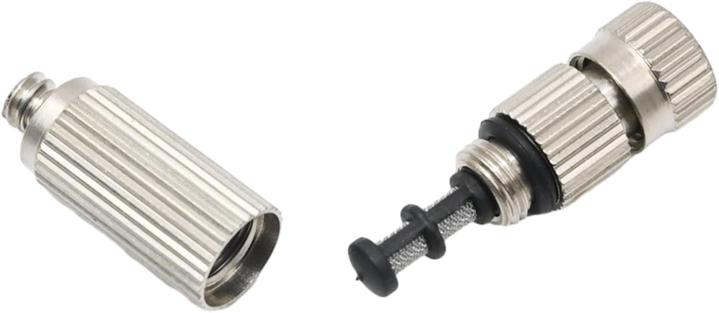 10 Pcs Stainless Steel Misting Nozzles For Outdoor Cooling Misting System, High Pressure Anti Drip Cleanable, 3/16" Thread (0.6mm)