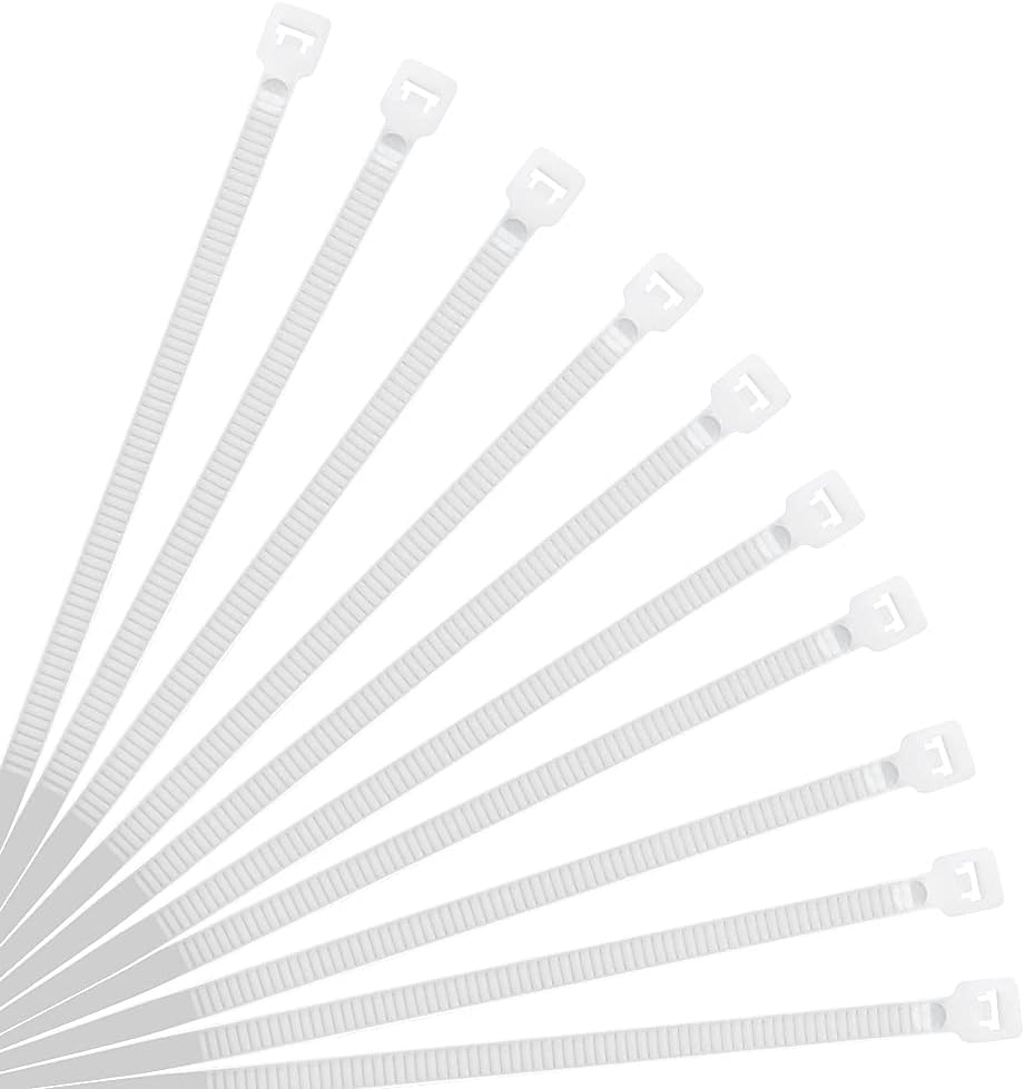 XINGO 8 Inch White Cable Zip Ties (500 Pack), 40 Lbs Tensile Strength-Heavy Duty, Self-Locking Nylon Plastic Nylon Wire Ties for indoor and outdoor use