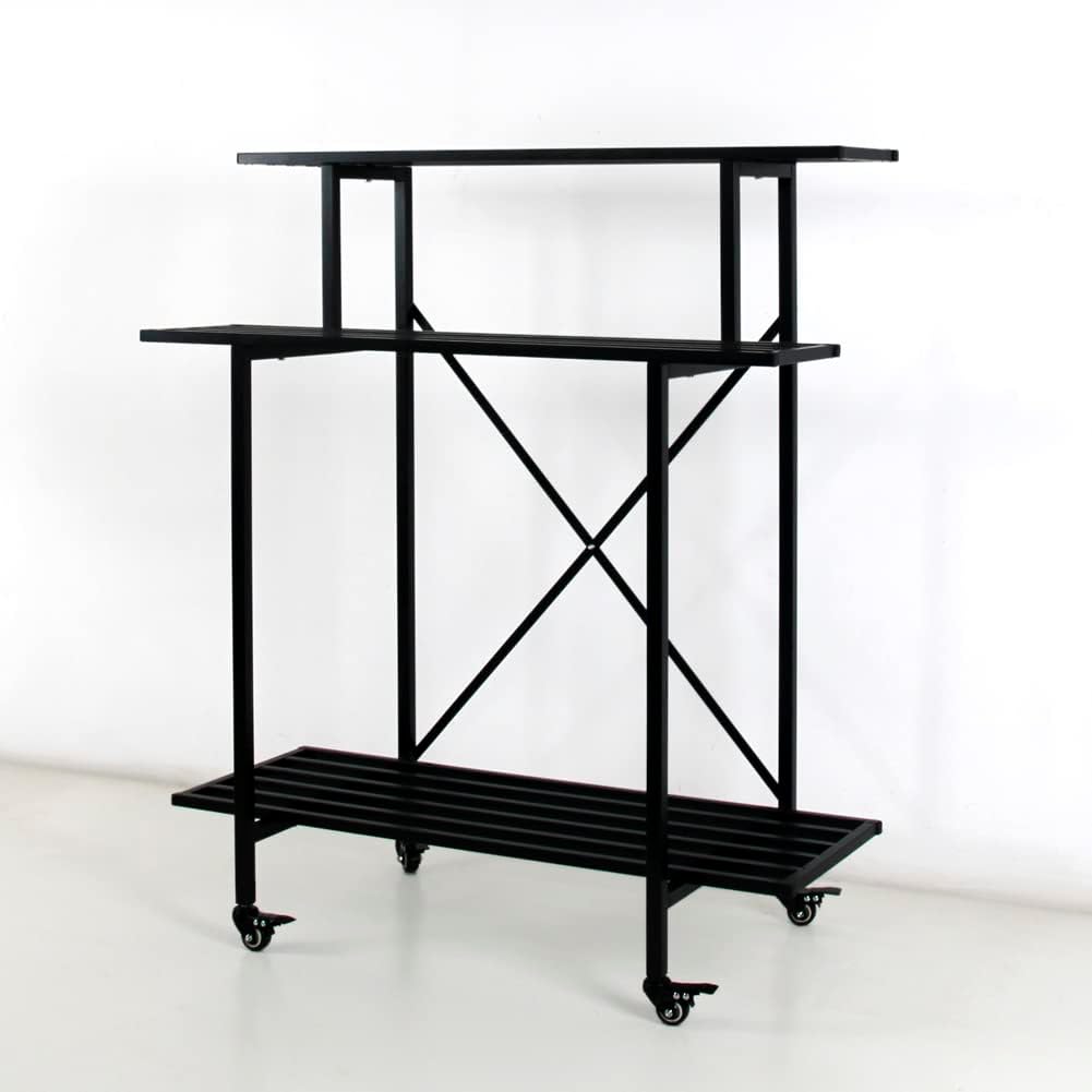 Zhongma 3 Tier Sturdy Plant Stand with Wheels, Heavy Duty Plant Holder for Home Indoor and Outdoor, L35.43 xW17.32 x H41.73 inch