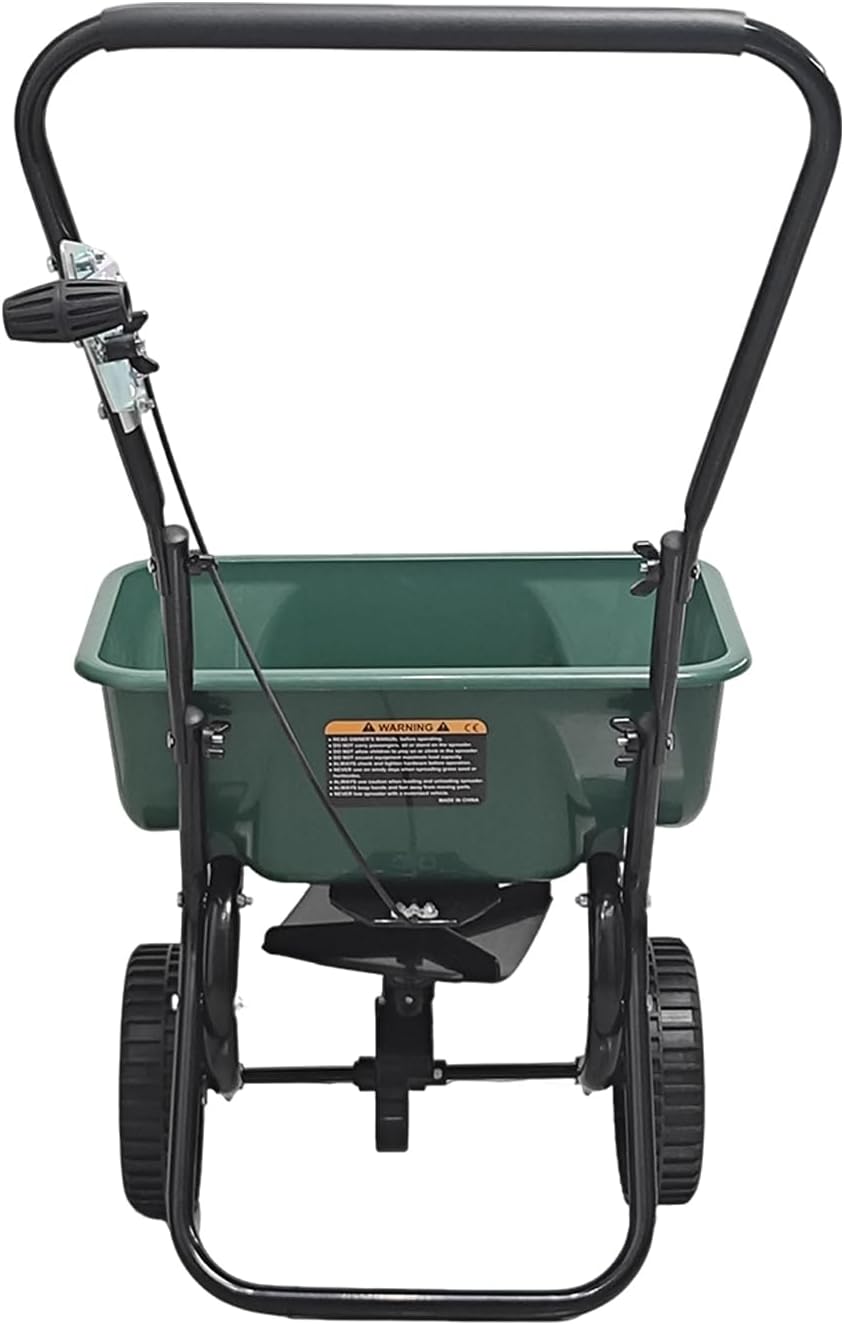60LB Walk-Behind Broadcast Spreader for Seed,Fertilizer,Salt,Ice Melt, Fertilizer Spreader with Adjustable Drop Rate, Seed Spreaders for Lawns